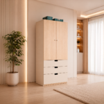 Armario con 2 puertas y 3 gavetas