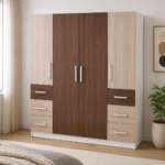 Armario con 4 puertas y 6 gavetas