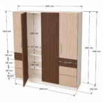 Armario con 4 puertas y 6 gavetas - Imagen 2