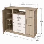 Gavetero con cajón y puertas - Imagen 2