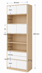 Organizador + puertas - Melamina - Imagen 2