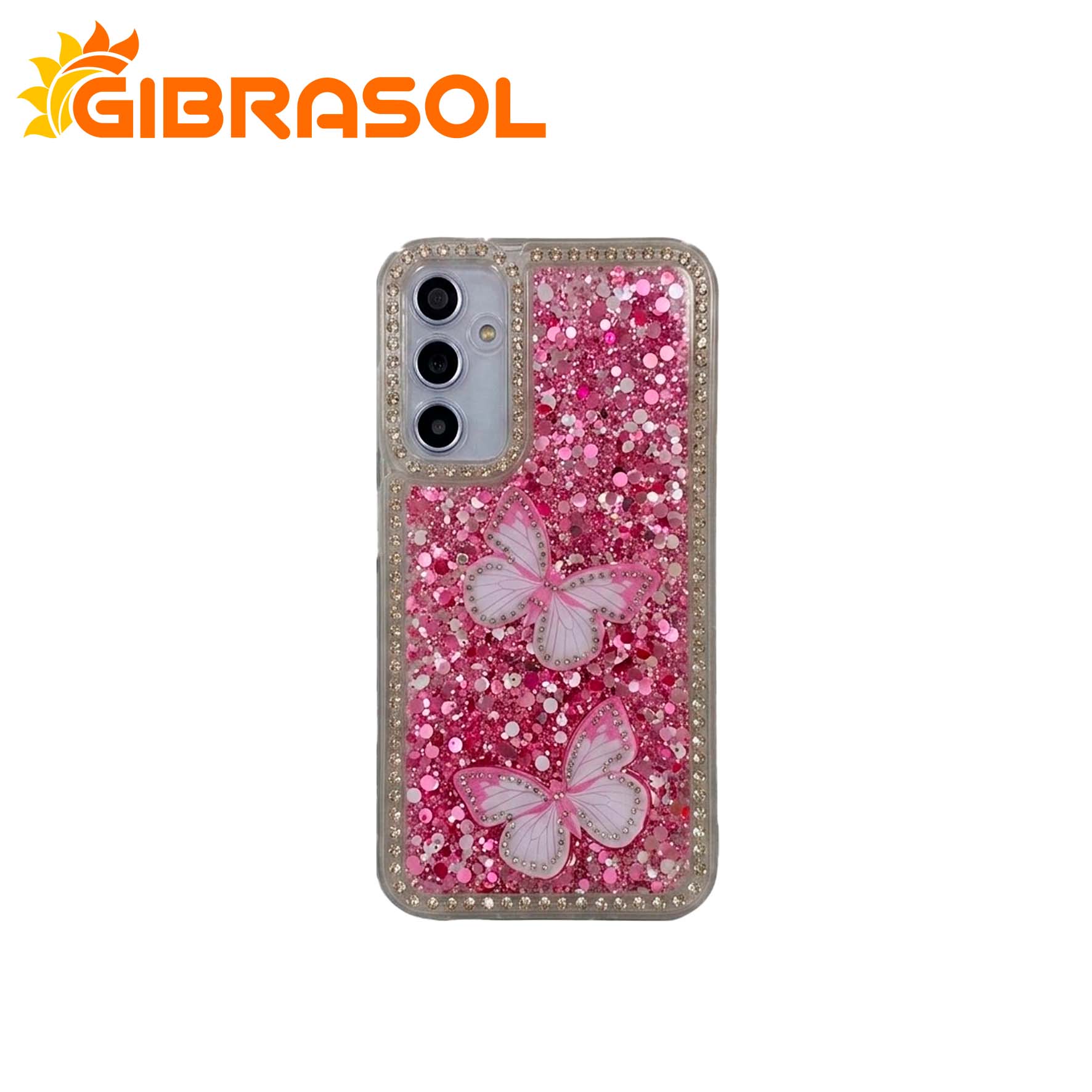 C9V0012 SAMSUNG A25 (1) Estuche De Diamantes y Mariposas - Samsung A55 - Imagen 1
