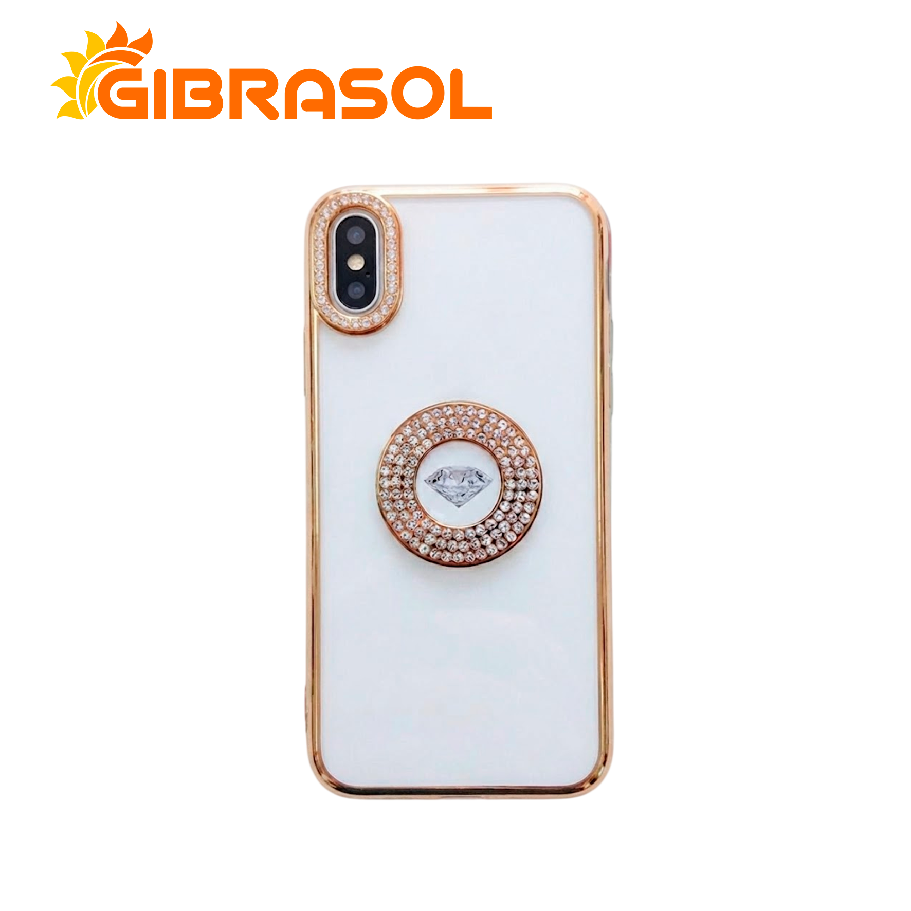 IPHONE X-XS DIA001 (3) Estuche Con Orilla De Diamante - iPhone X - XS - Imagen 1
